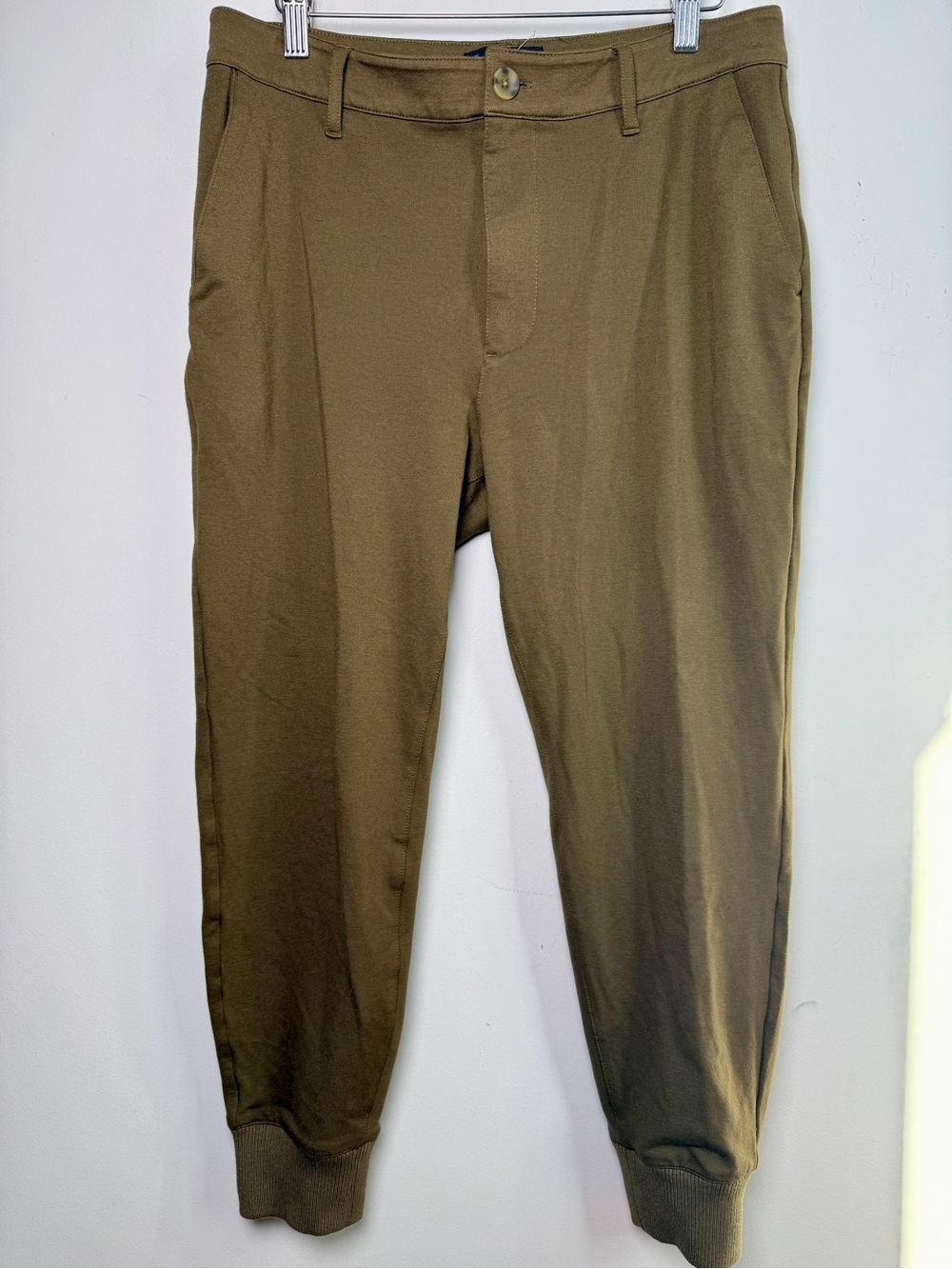 Paige Womens Ponte Jogger Pants Olive Green Elevated Casual Athleisure Sz 31